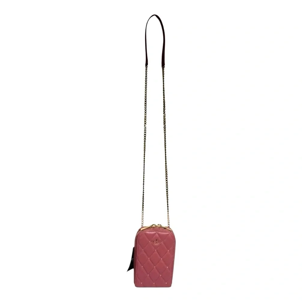 KATE SPADE CAREY QUILTED STUDDED PHONE CHAIN CROSSBODY